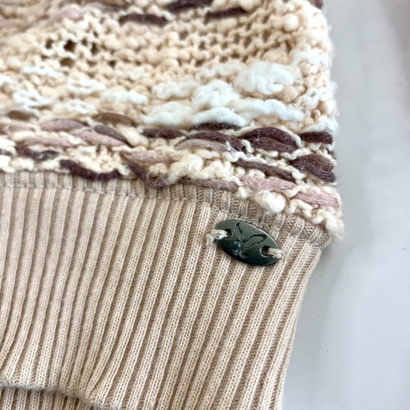 American Eagle Outfitters boho cream/brown striped pullover long weekend sweater - Picture 2 of 8